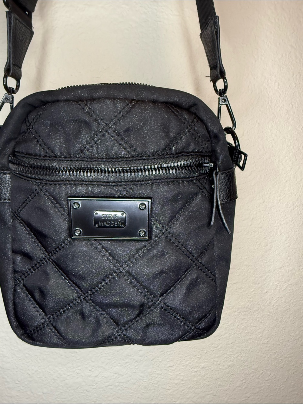 Steve Madden Quilted Black Crossbody Bag One of a Kind Redesigned NEW